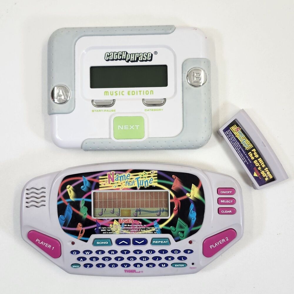 Catch Phrase Music Edition + Name That Tune Handheld Game White Electronic